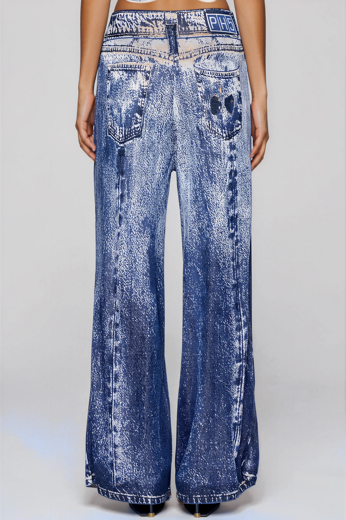 Kanye Ağartılmış Batik Desenli Jean Pantolon
