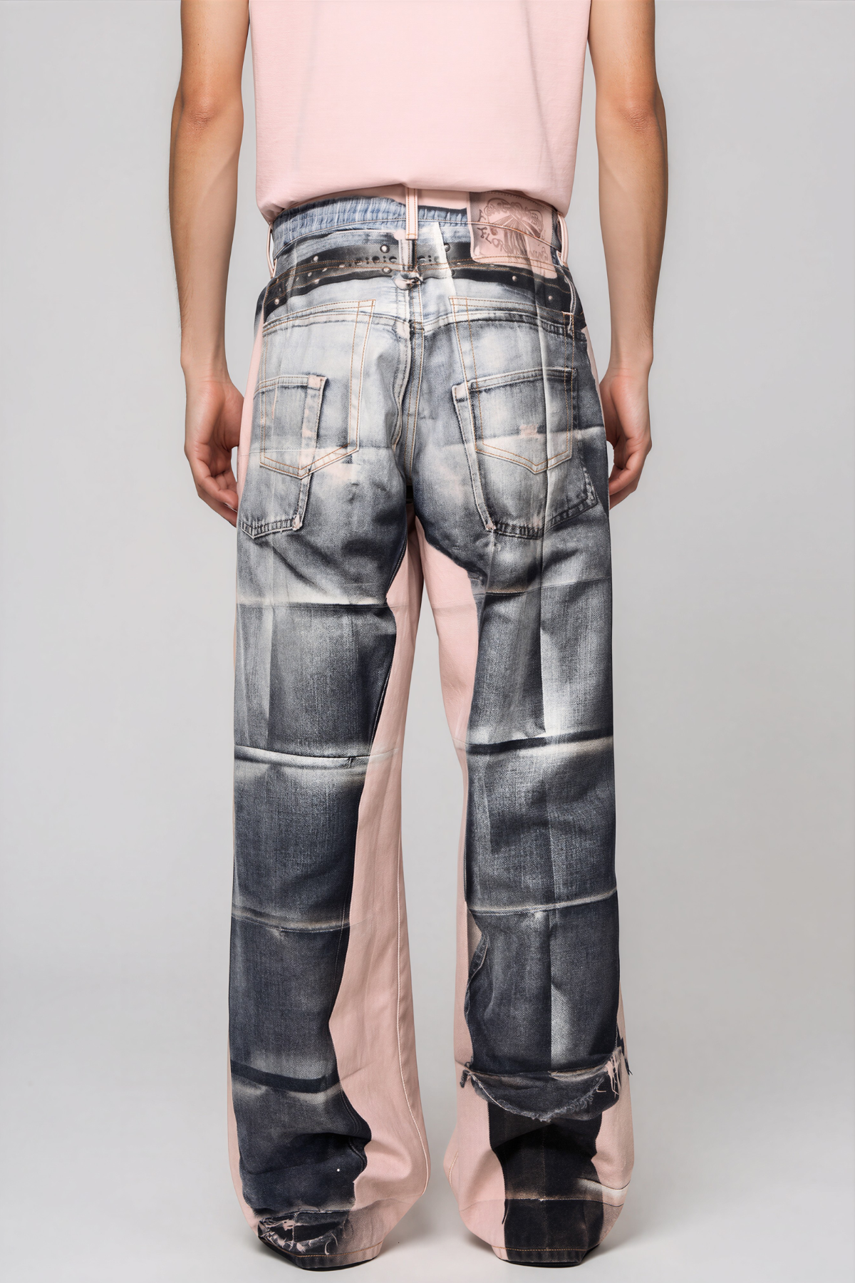 Karsen Asimetrik Baskılı Jean Pantolon
