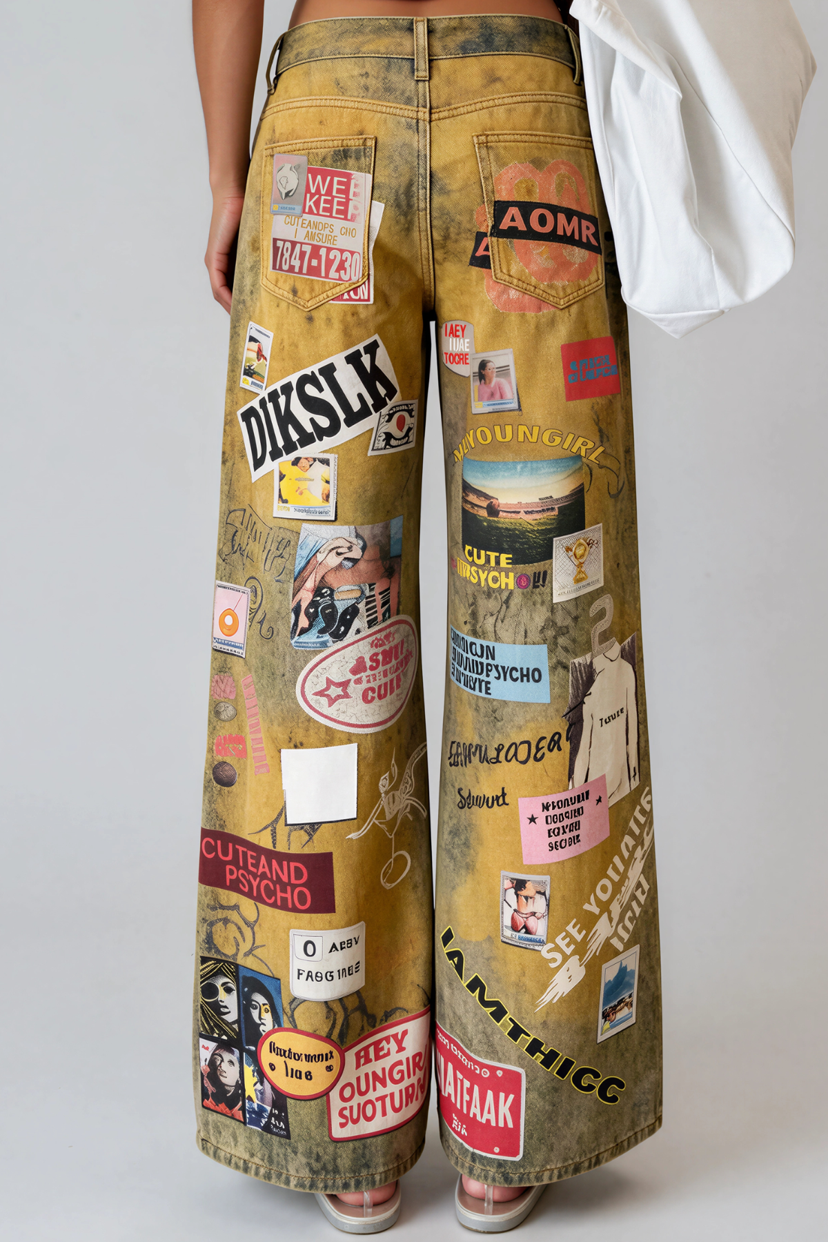 Kaspar Baskılı Barrel Jean Pantolon