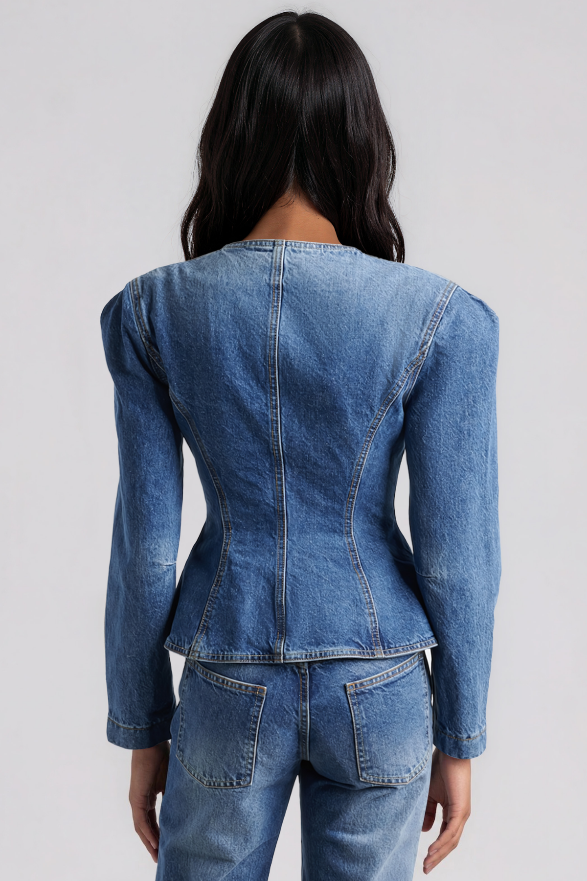 Ketaki Uzun Kollu Düğmeli Denim Ceket