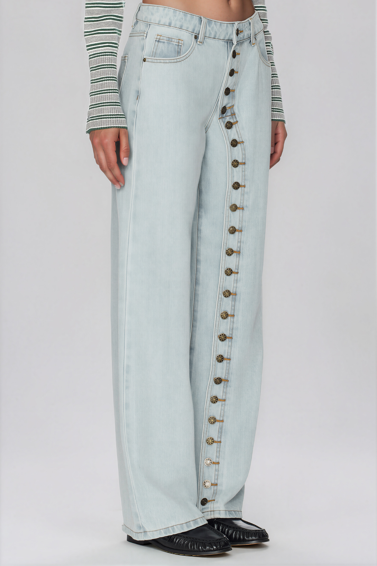 Khaleesi Düğme Detaylı Jean Pantolon