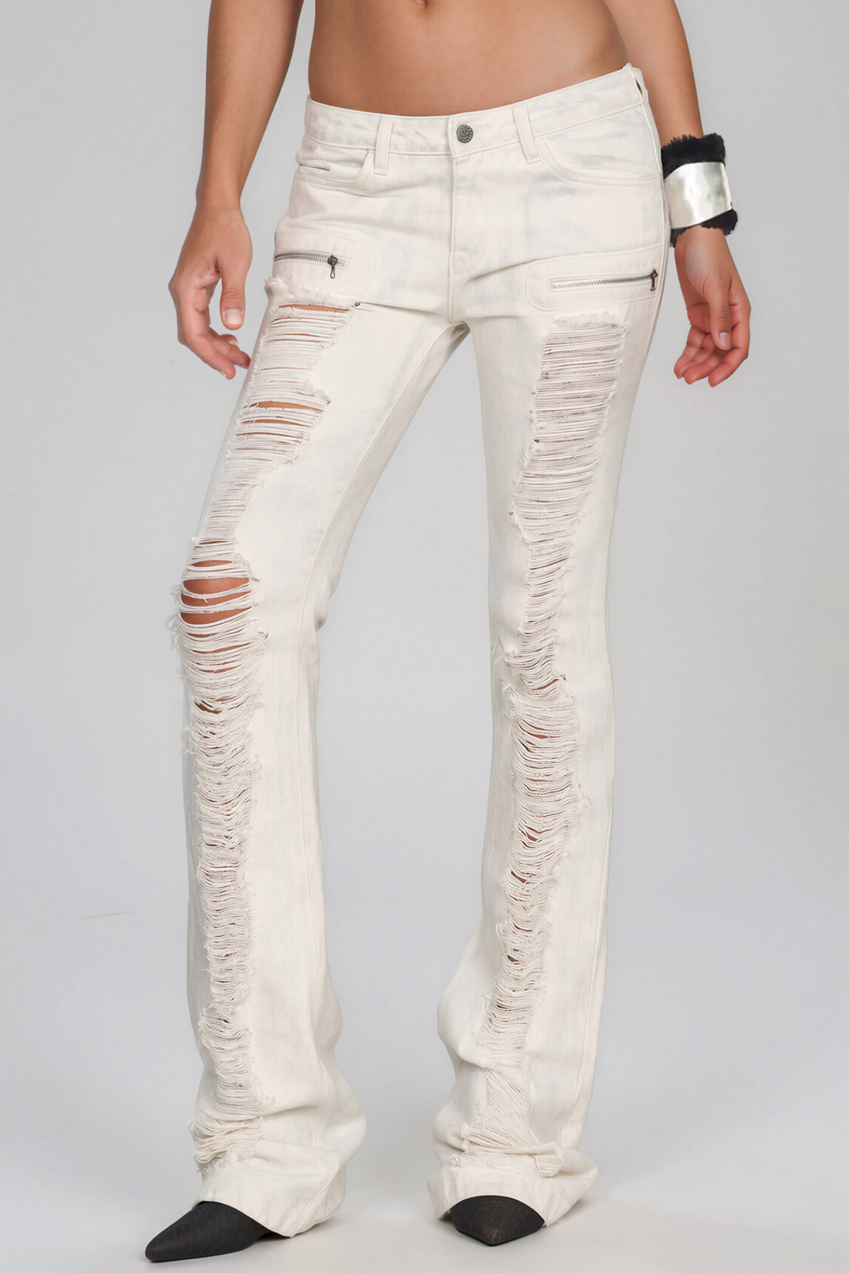 Kimbraley Yırtık Detaylı Bootcut Jean Pantolon