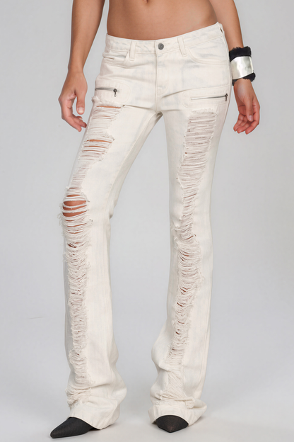 Kimbraley Yırtık Detaylı Bootcut Jean Pantolon