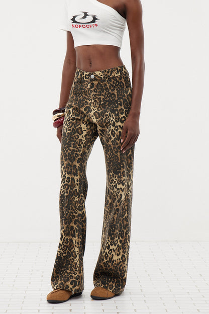 Loretta Düşük Bel Leopar Desenli Pantolon