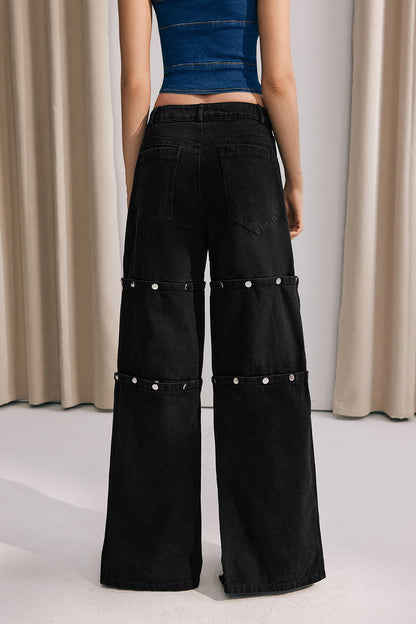 Luisa Düğme ve Patchwork Detaylı Jean Pantolon