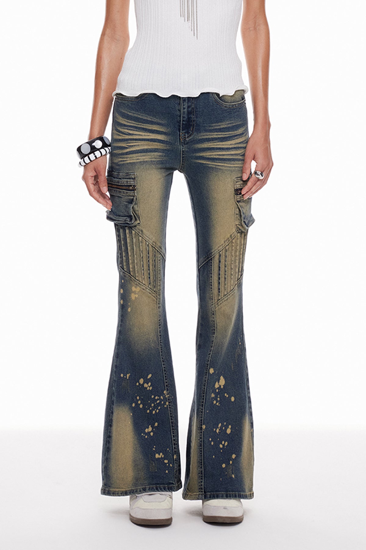 Macha Ağartılmış Bootcut Jean Pantolon