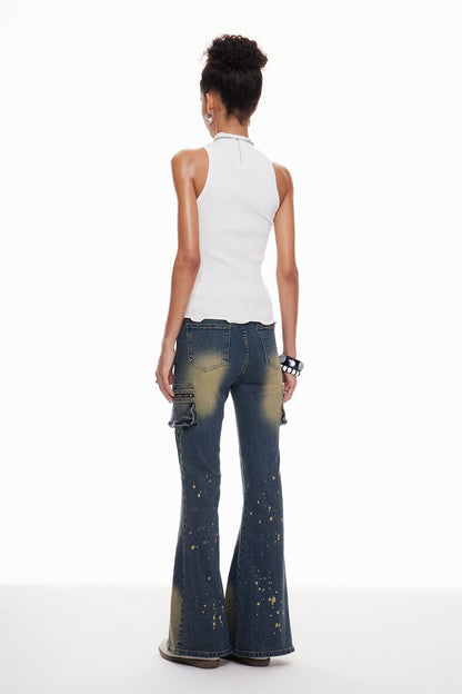Macha Ağartılmış Bootcut Jean Pantolon
