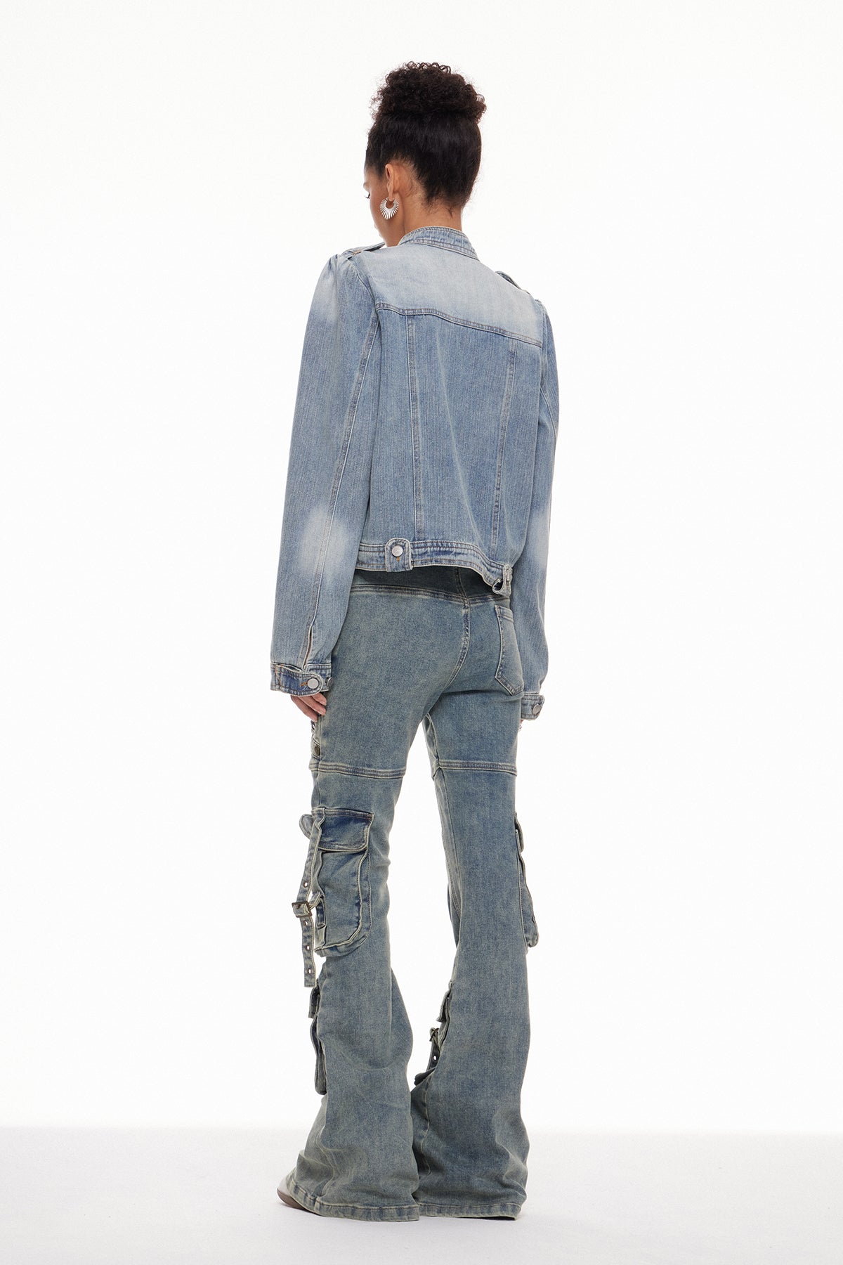 Machalat Ağartılmış Denim Ceket