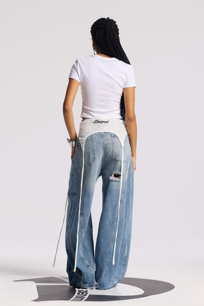 Anouk Asimetrik Deconstruct Barrel Jean Pantolon