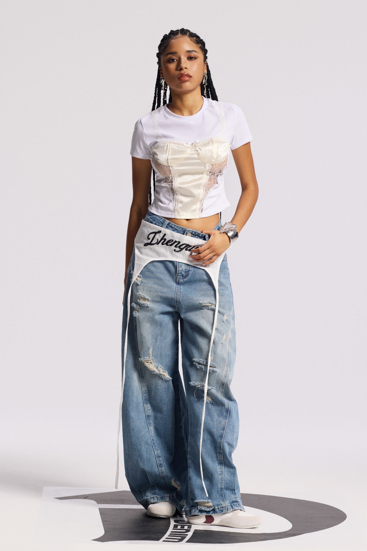 Anouk Asimetrik Deconstruct Barrel Jean Pantolon