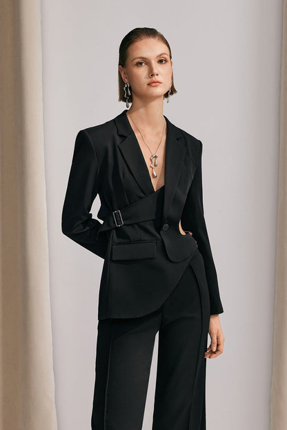 Morgan Siyah Asimetrik Kesim Blazer