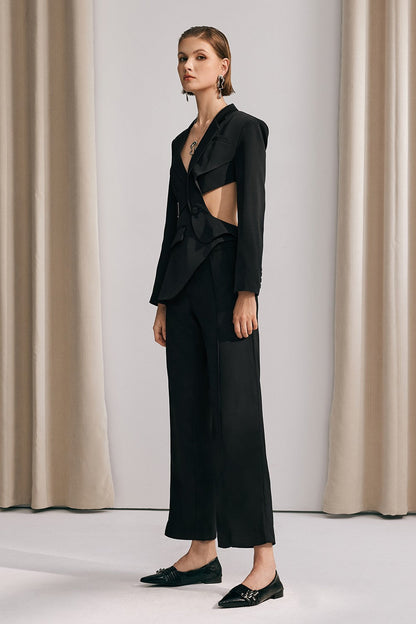 Morgan Siyah Asimetrik Kesim Blazer