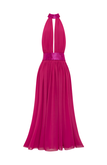 Rosalina Maxi Elbise - Ahududu