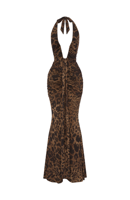 Rosetta Maxi Elbise - Leopar Desenli