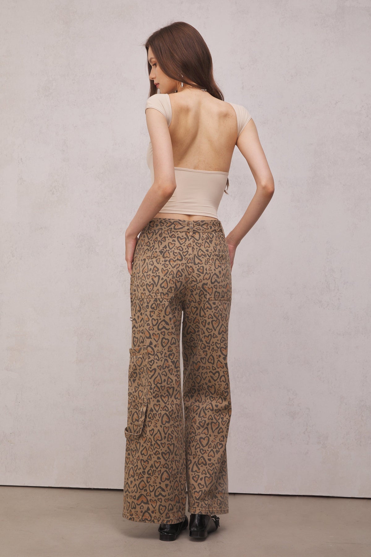 Roselyn Leopar ve Yapay Elmas Detaylı Jean Pantolon