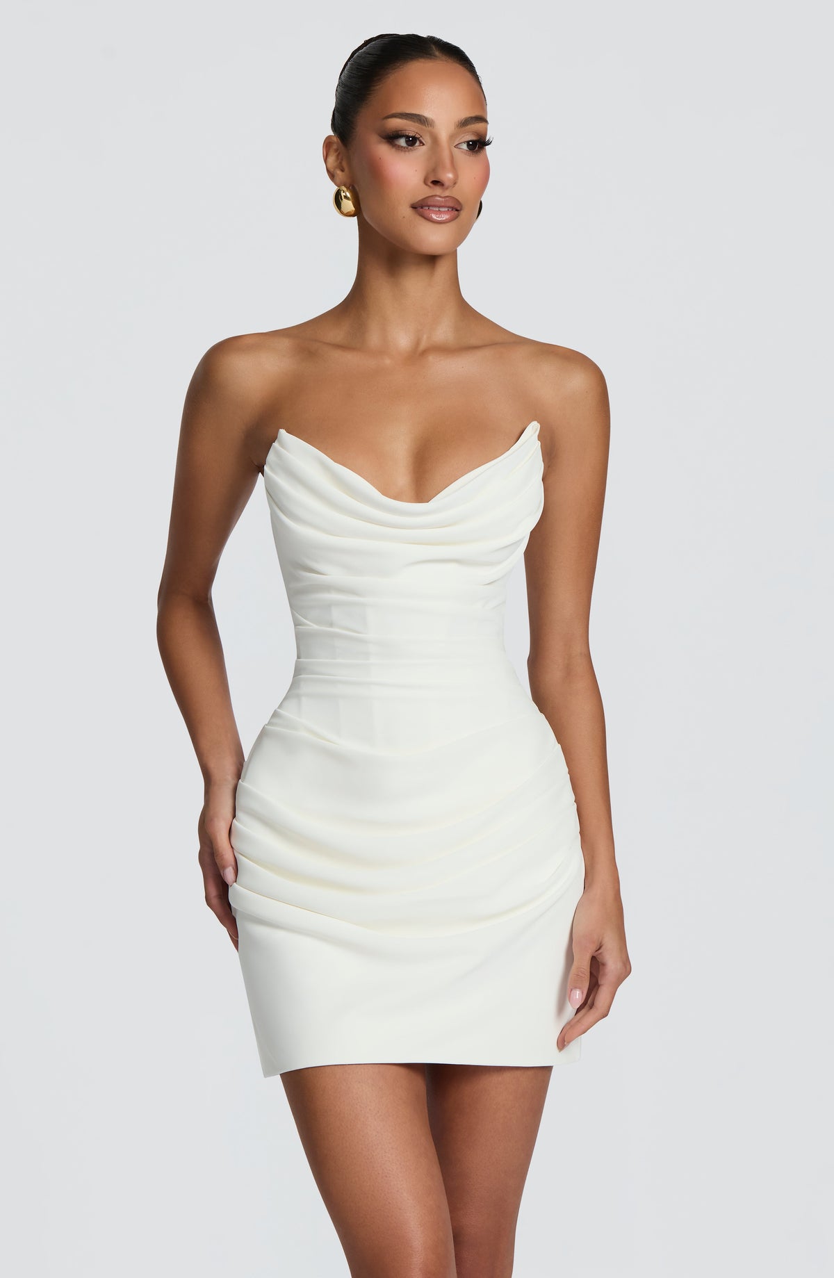 Lauren Mini Elbise - Fildişi