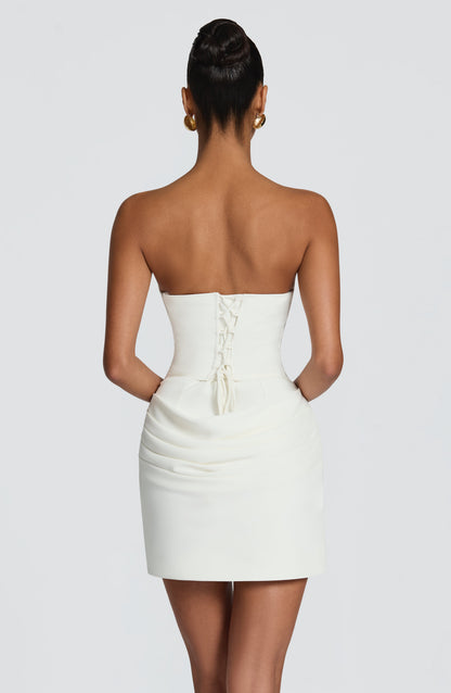 Lauren Mini Elbise - Fildişi