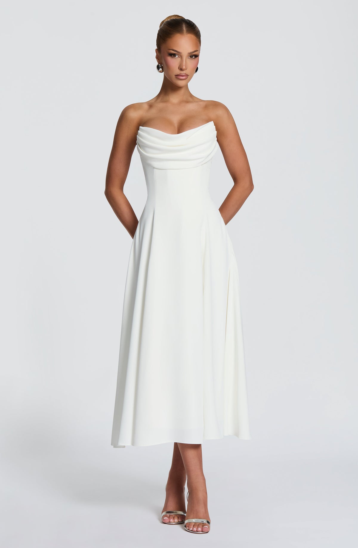 Marlowe Midi Elbise - Fildişi