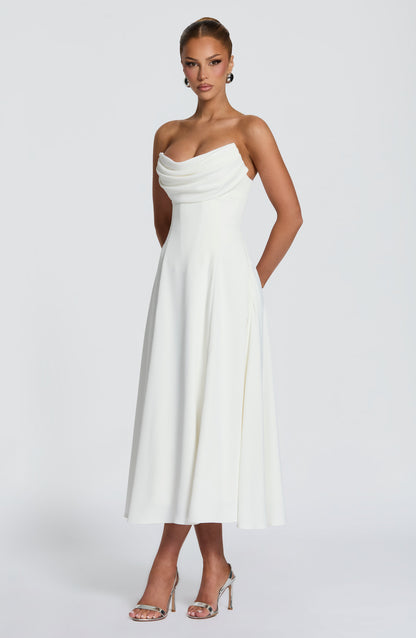 Marlowe Midi Elbise - Fildişi
