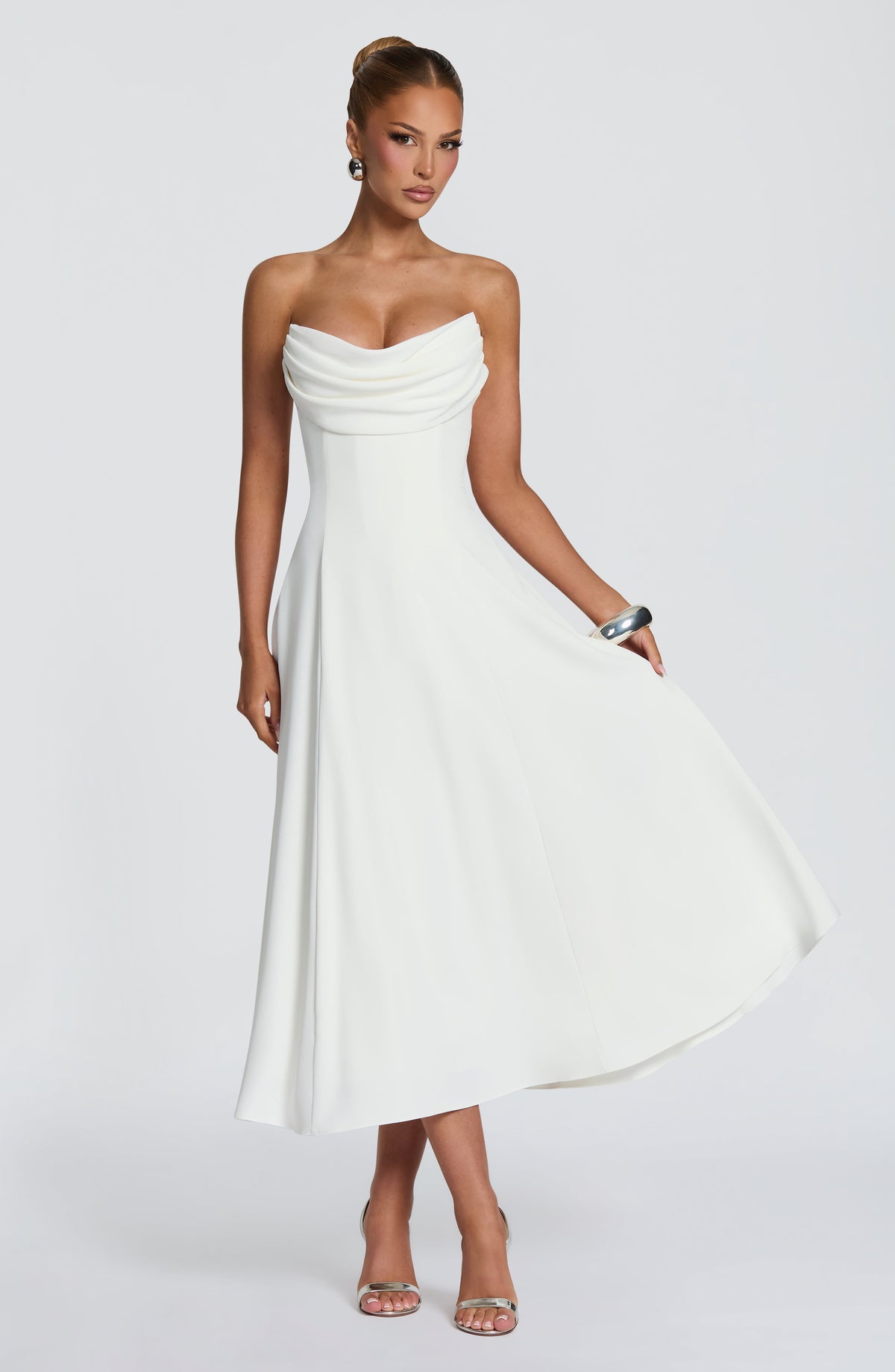Marlowe Midi Elbise - Fildişi