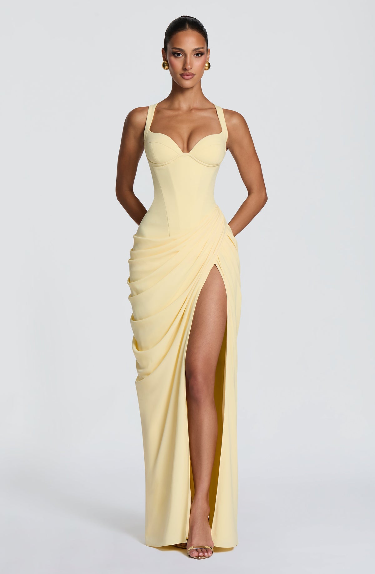 Elara Maxi Elbise - Limon Sarısı