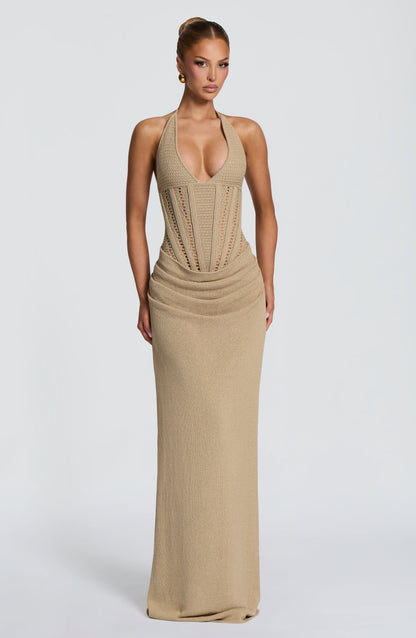 Neeka Maxi Elbise - Bej