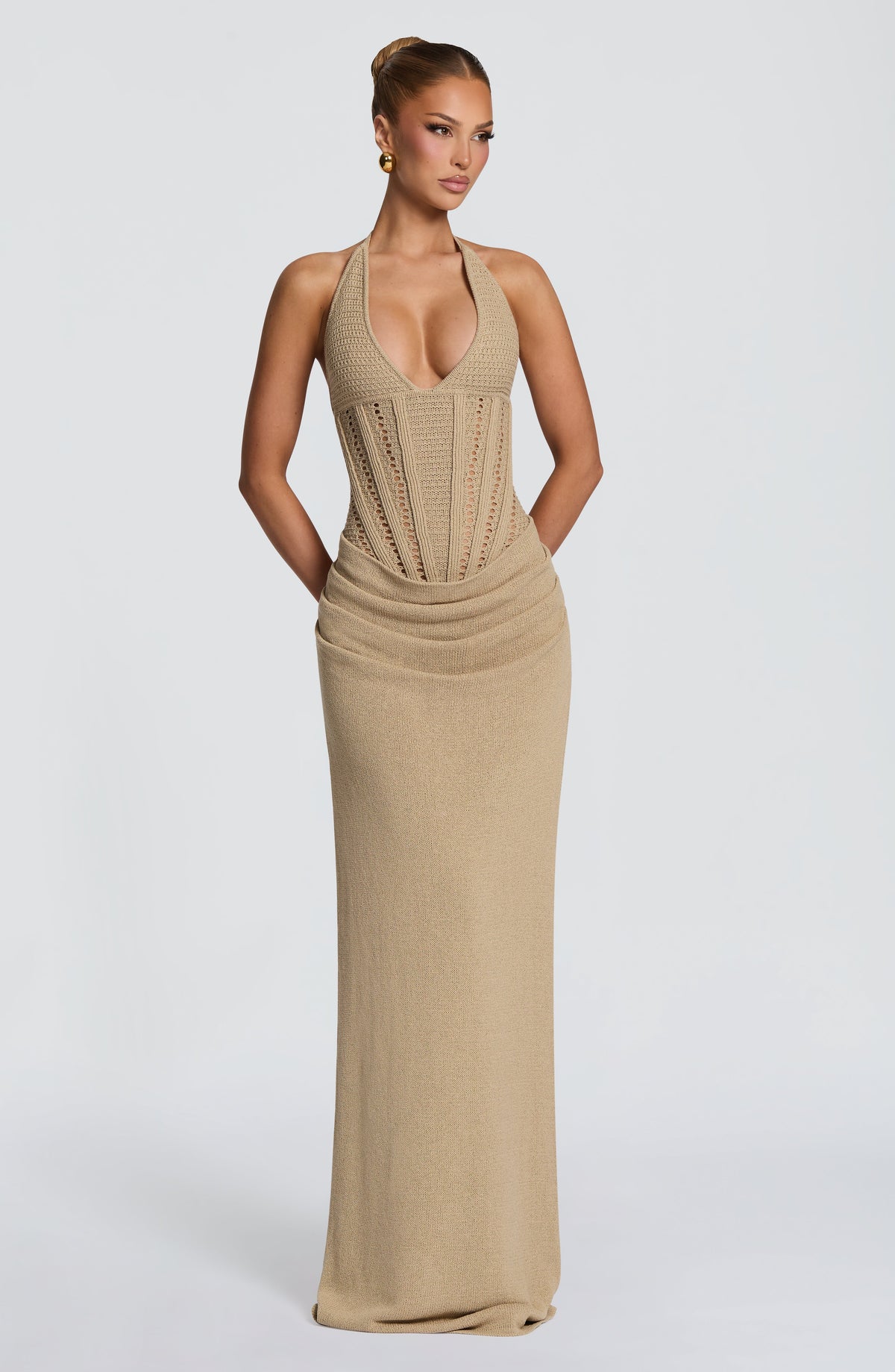 Neeka Maxi Elbise - Bej