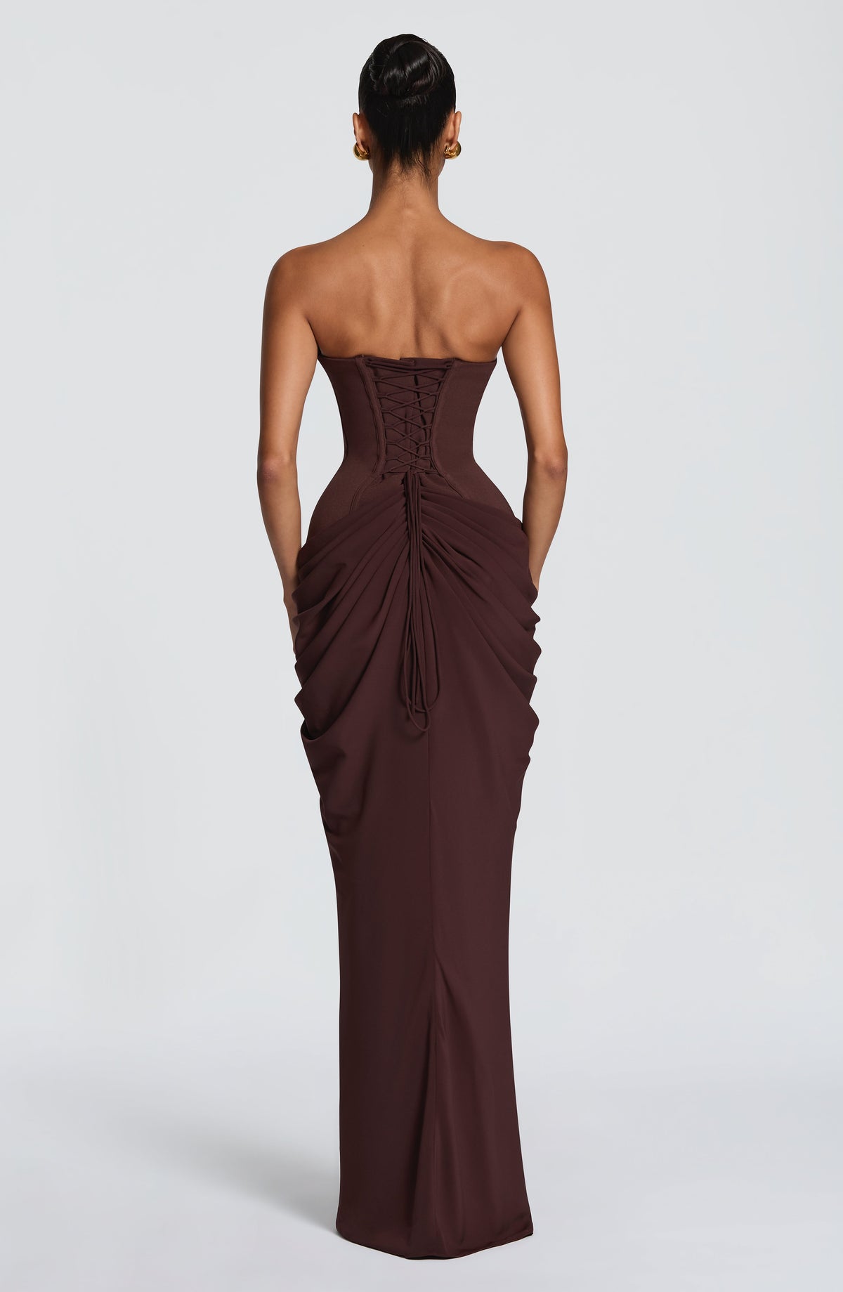 Chiara Maxi Elbise - Mürdüm Kahve