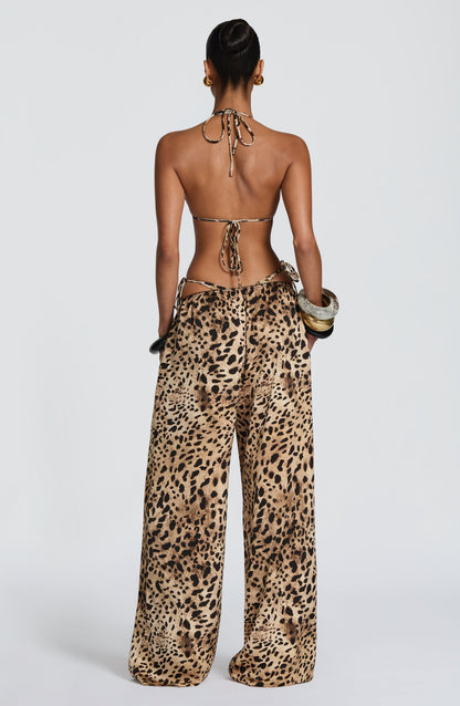 Suki Üçgen Bikini Üstü - Leopar Desenli
