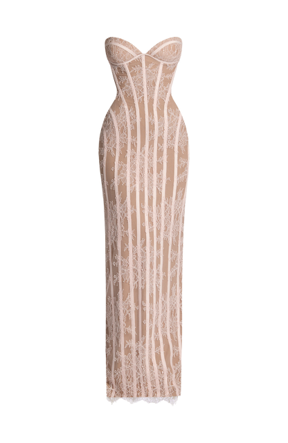 Sian Maxi Elbise - Pudra
