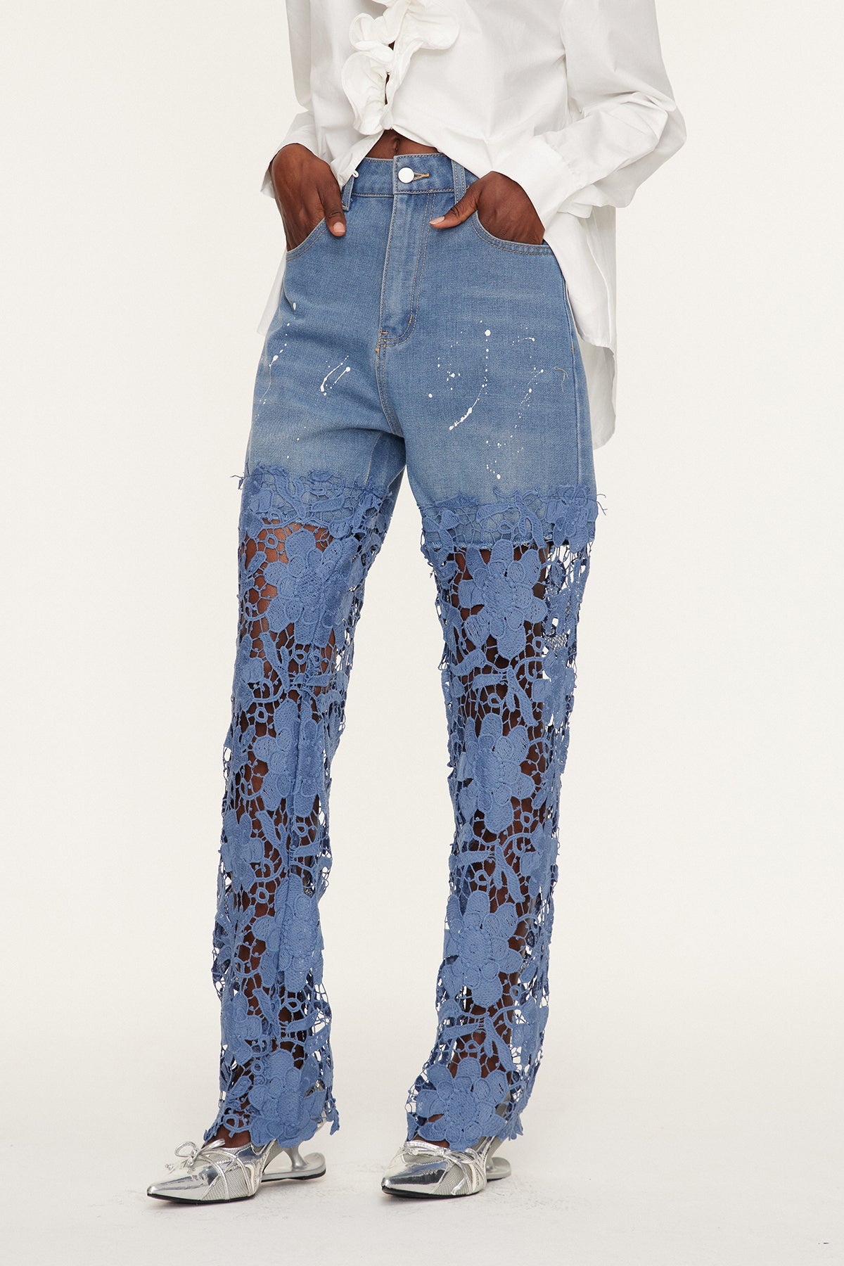 Veda Dantel Detaylı Jean Pantolon