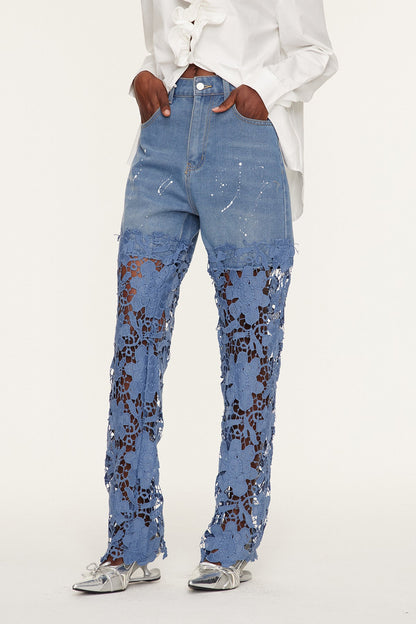 Veda Dantel Detaylı Jean Pantolon
