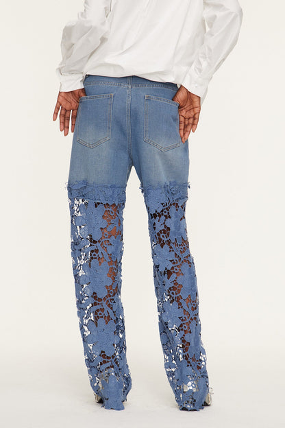 Veda Dantel Detaylı Jean Pantolon