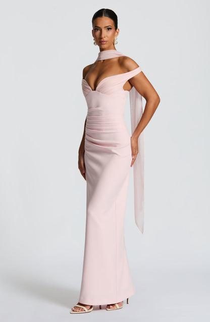 Abigail Maxi Elbise - Pudra