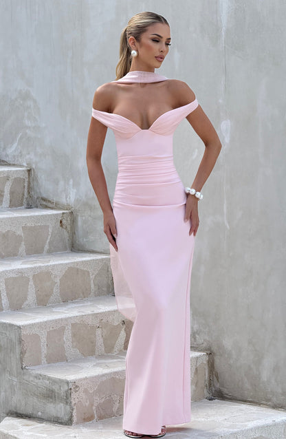 Abigail Maxi Elbise - Pudra
