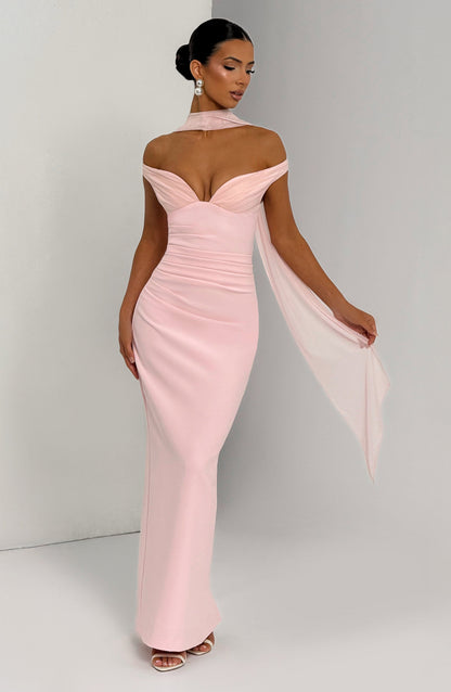 Abigail Maxi Elbise - Pudra