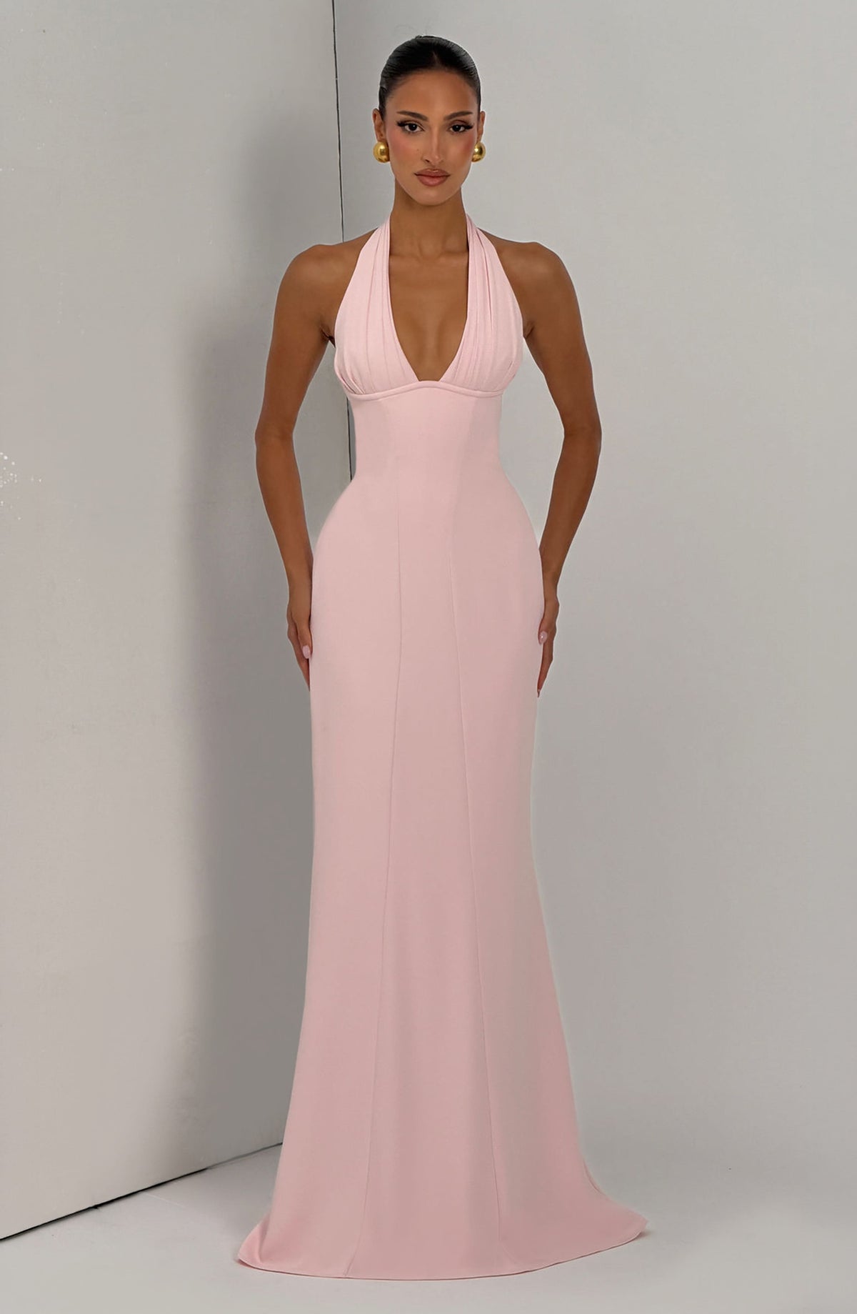 Adora Maxi Elbise - Pudra