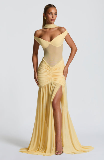 Alaia Maxi Elbise - Limon Sarısı