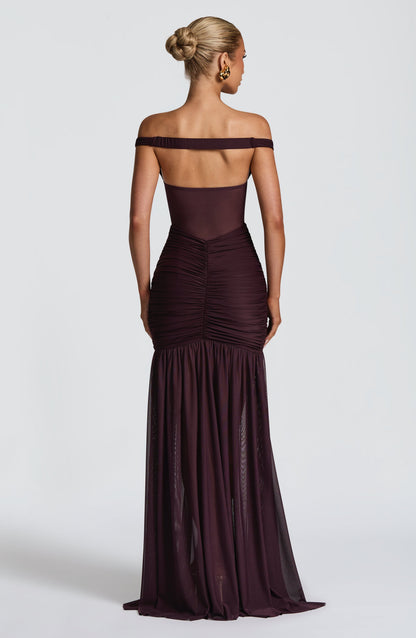 Alaia Maxi Elbise - Mürdüm