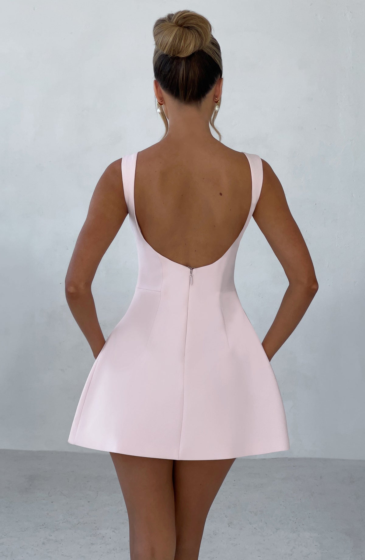 Alana Mini Elbise - Pudra