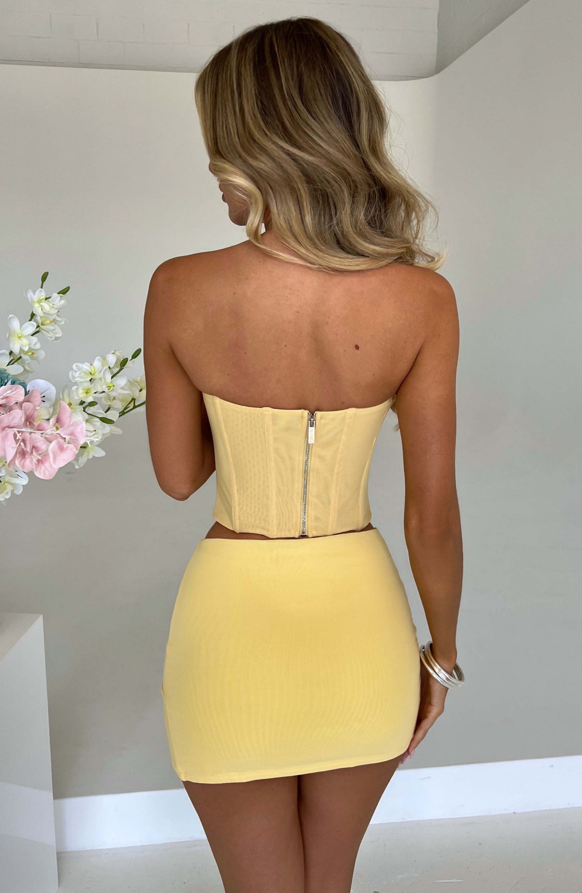 Alina Mini Etek - Limon Sarısı