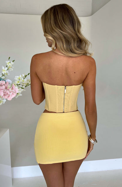 Alina Mini Etek - Limon Sarısı