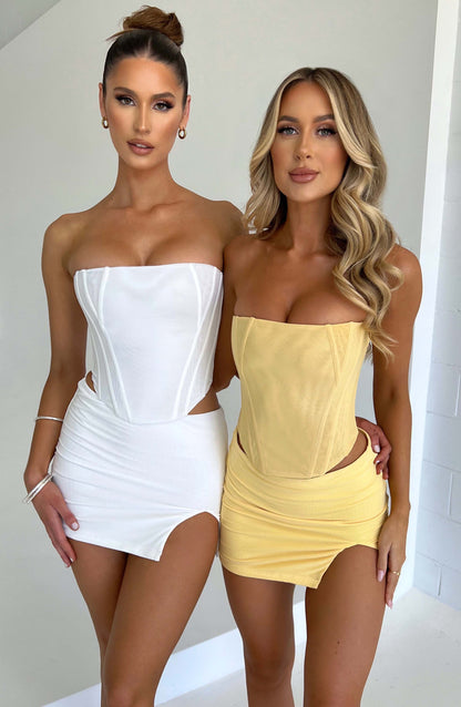 Alina Mini Etek - Limon Sarısı