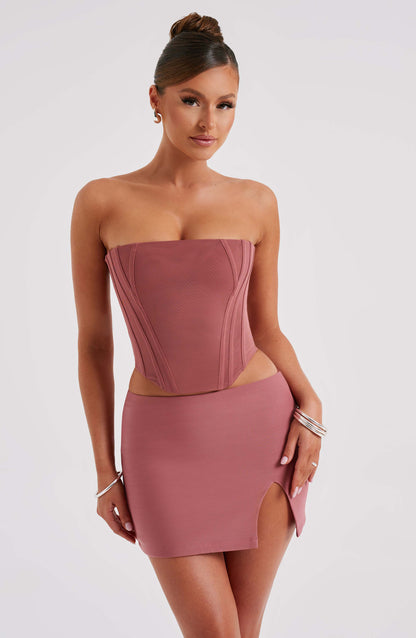 Alina Mini Etek - Rose Pembe