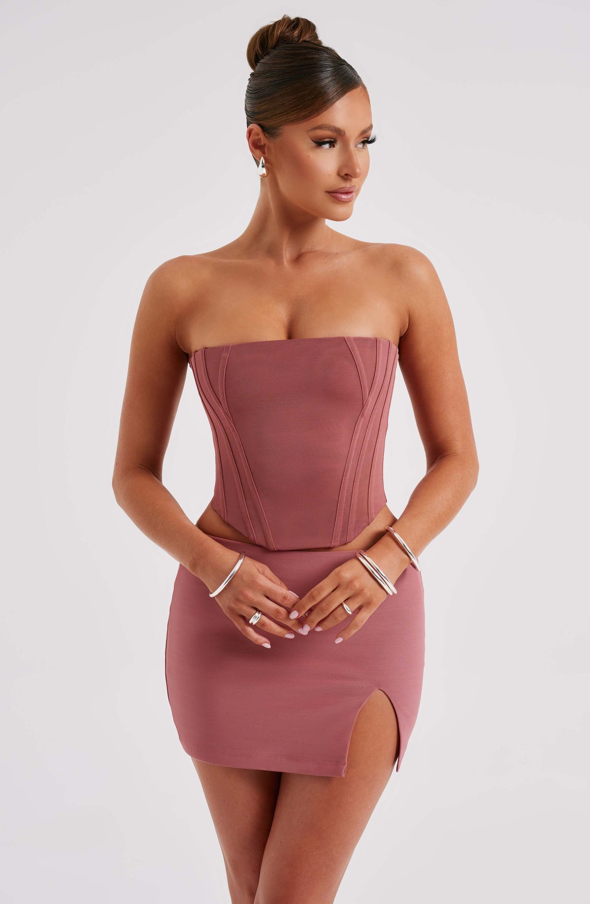 Alina Mini Etek - Rose Pembe