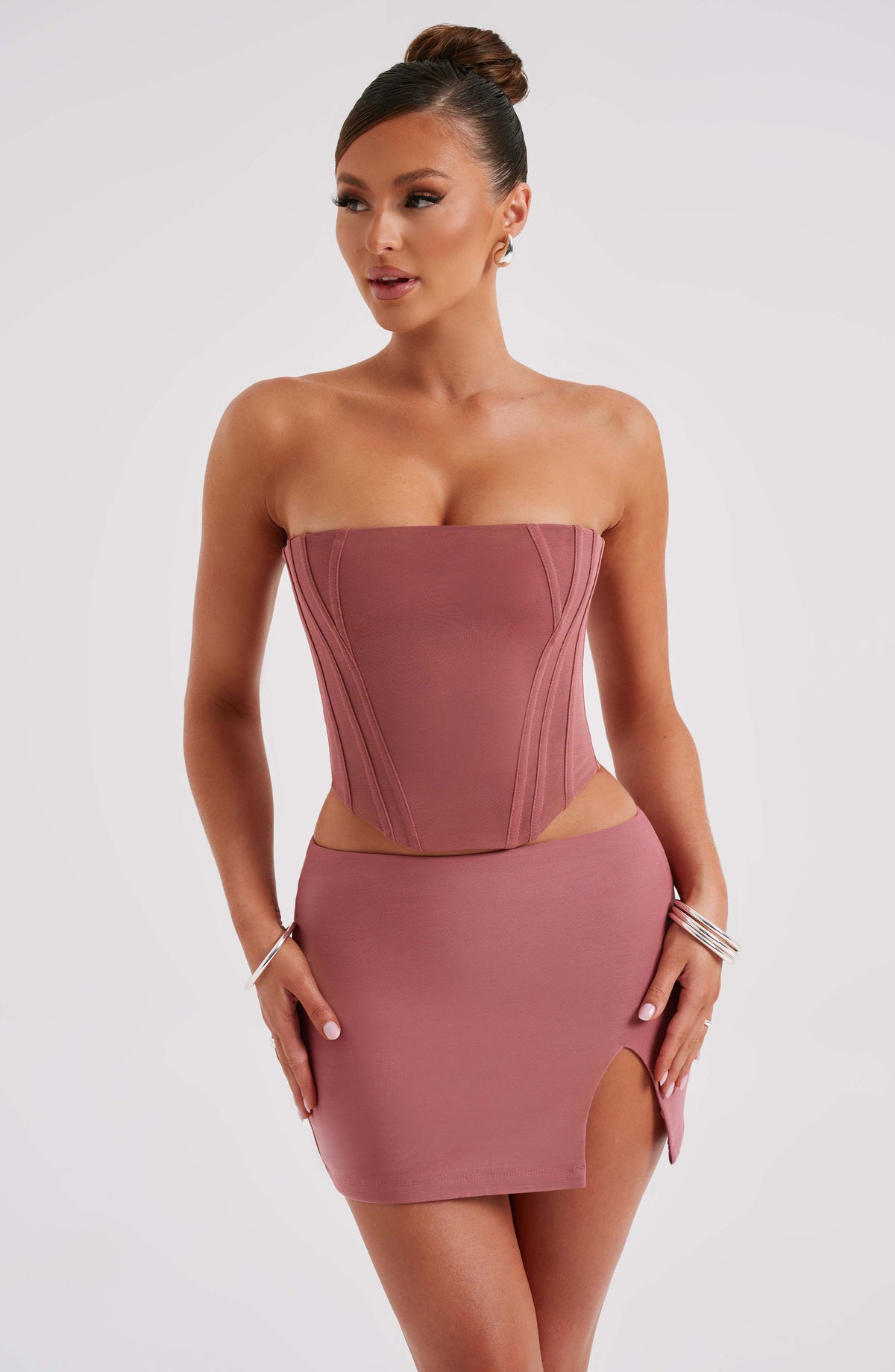 Alina Mini Etek - Rose Pembe