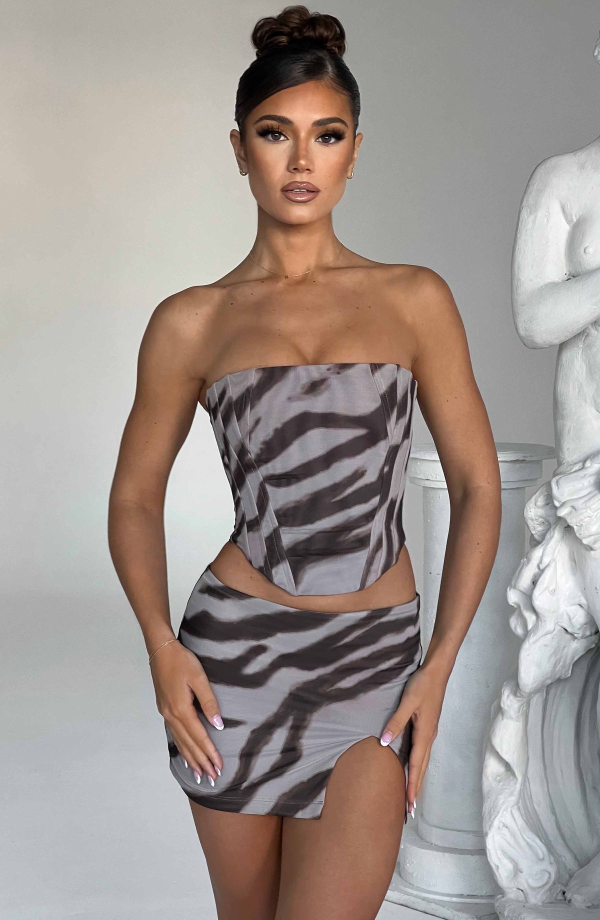 Alina Mini Etek - Zebra Deseni