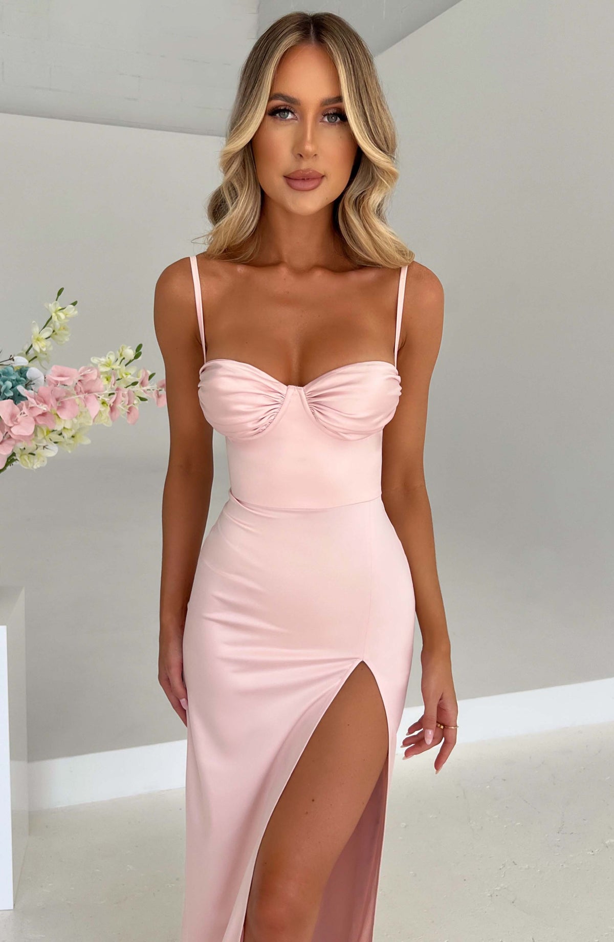 Alora Maxi Elbise - Pudra