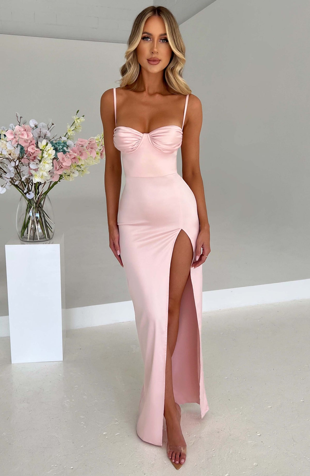 Alora Maxi Elbise - Pudra
