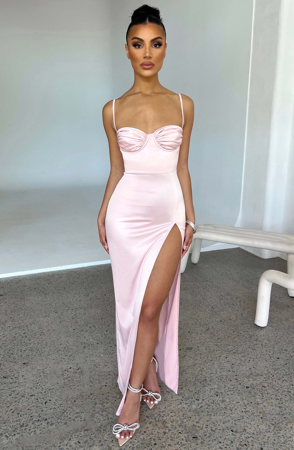 Alora Maxi Elbise - Pudra